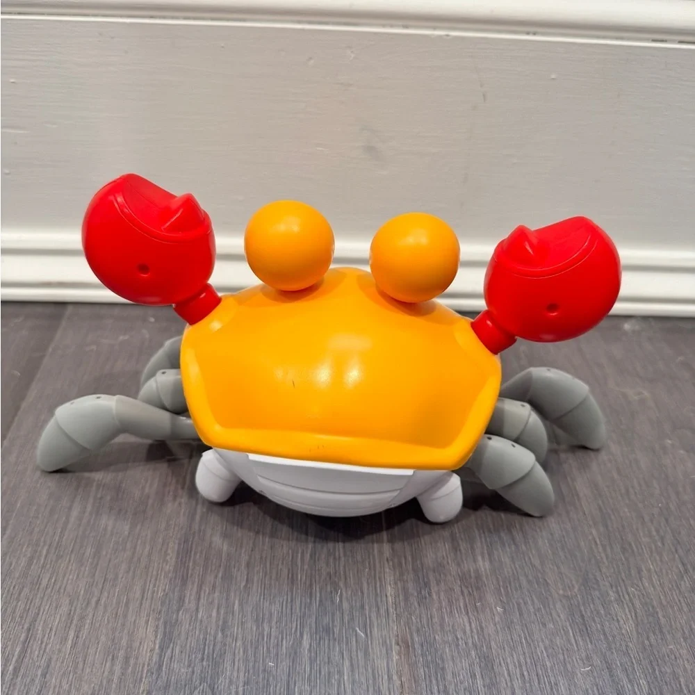 Orange Fast Moving Dancing Musical Colorful Electronic Crab Toy for Kids Toddler